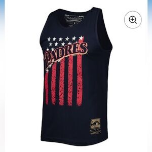 NWT Mitchell & Ness Navy San Diego Padres Flag Tank size medium